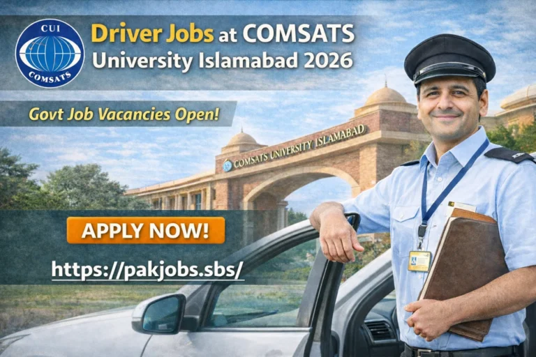 COMSATS University Islamabad Driver Jobs 2026