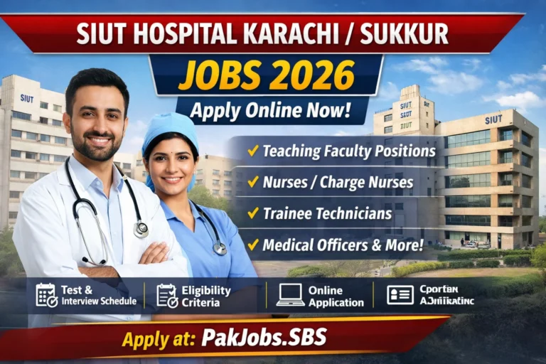 SIUT Karachi Jobs 2026