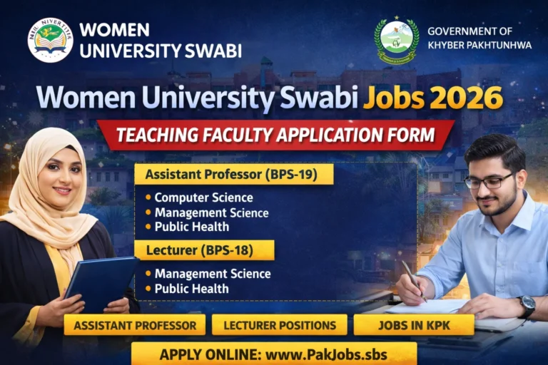 Women University Swabi Jobs 2026