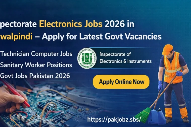 Inspectorate Electronics Jobs 2026 in Rawalpindi