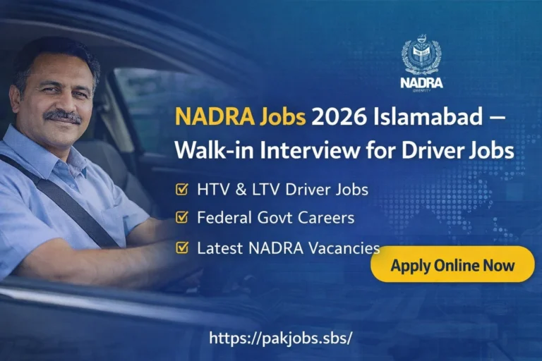 NADRA Driver Jobs 2026