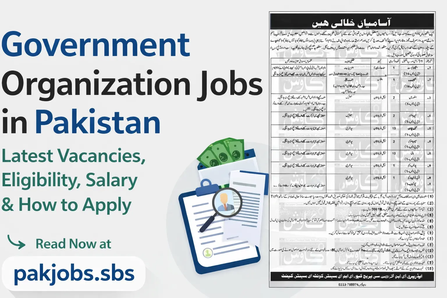 Government Organization Jobs in Pakistan