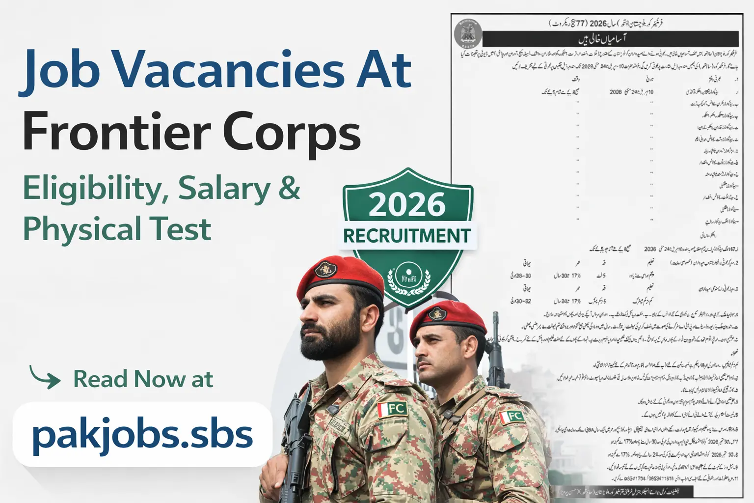 Frontier Corps Jobs 2026