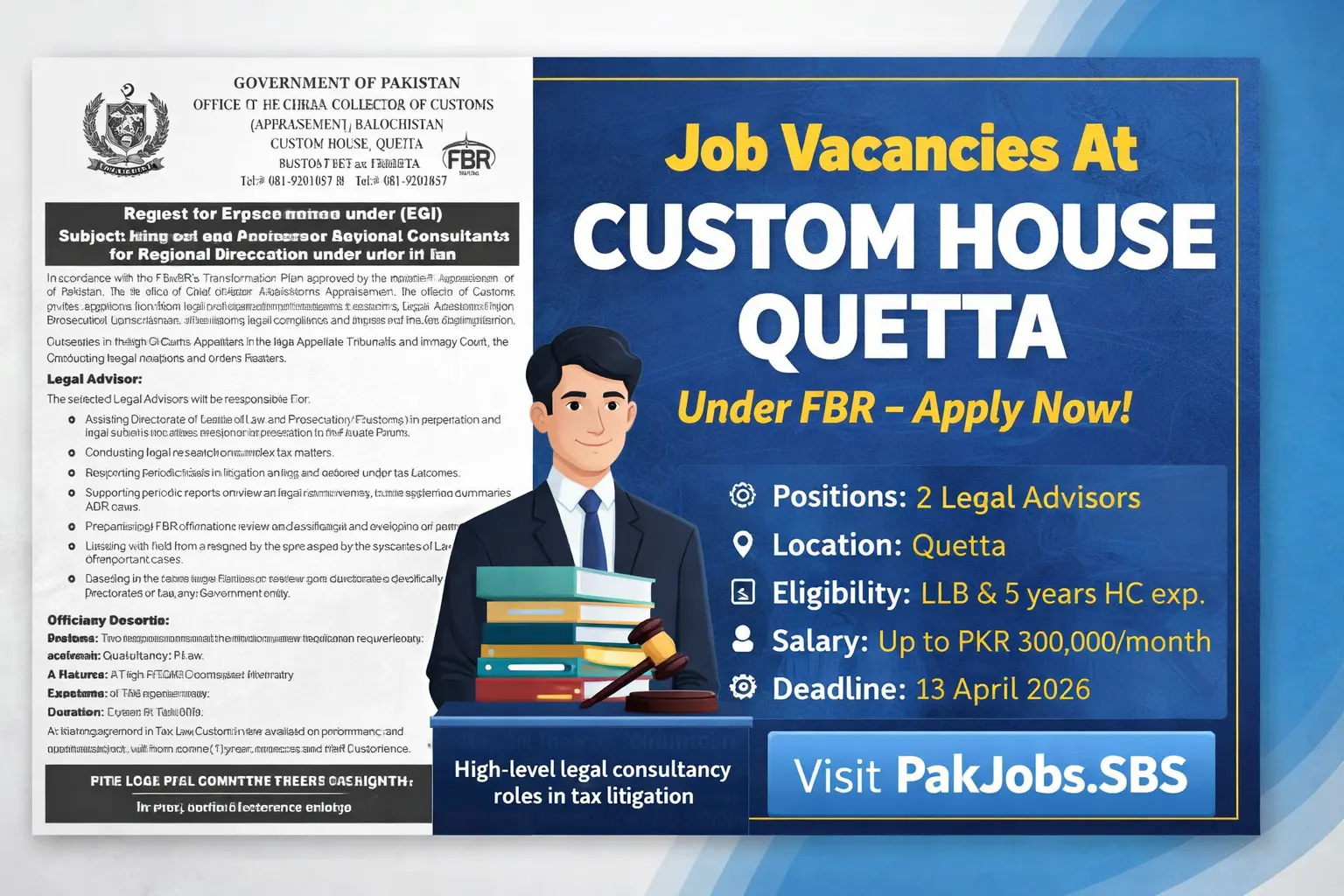 Job Vacancies at Custom House Quetta 2026