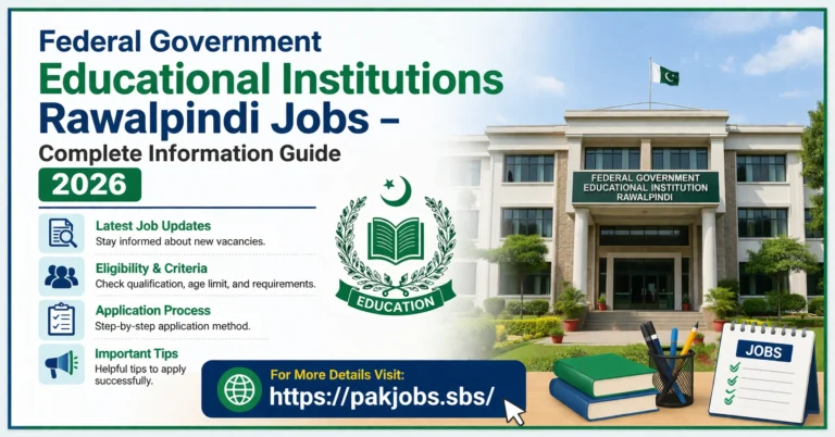 Federal Government Educational Institutions Rawalpindi Jobs